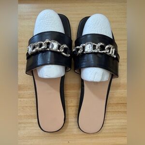 Black Embellished Women's Slide Sandals